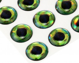 3D Epoxy Fish Eyes, Holographic Dorado, 10 mm